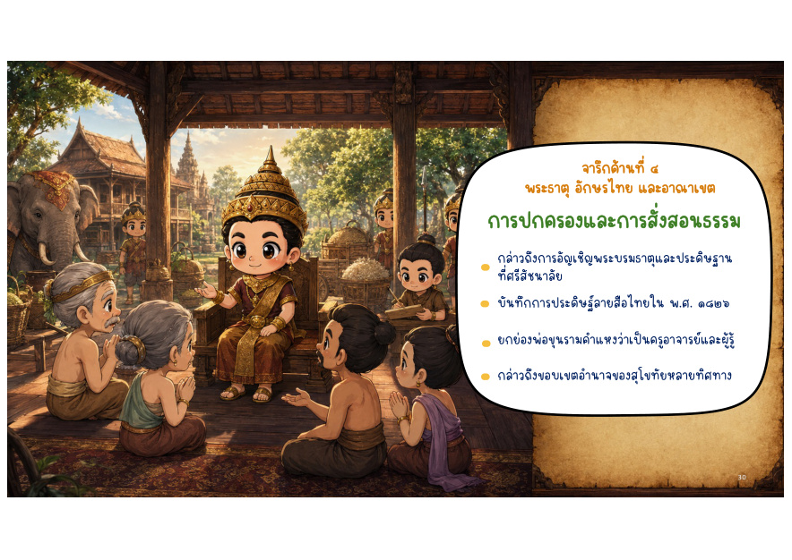 จารึกด้านที่ ๔ พระธาตุ อักษรไทย และอาณาเขต